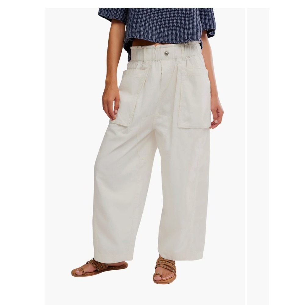 We The Free Wide-Leg Paperbag Waist Pants - Cream